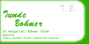 tunde bohmer business card