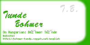 tunde bohmer business card